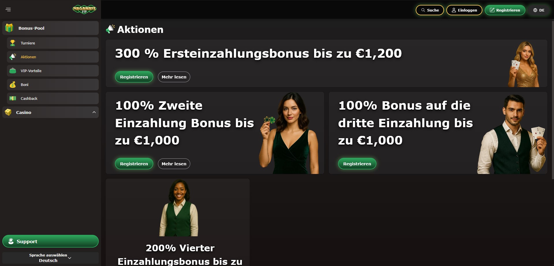 Bonus overview — Megaways VIP Casino